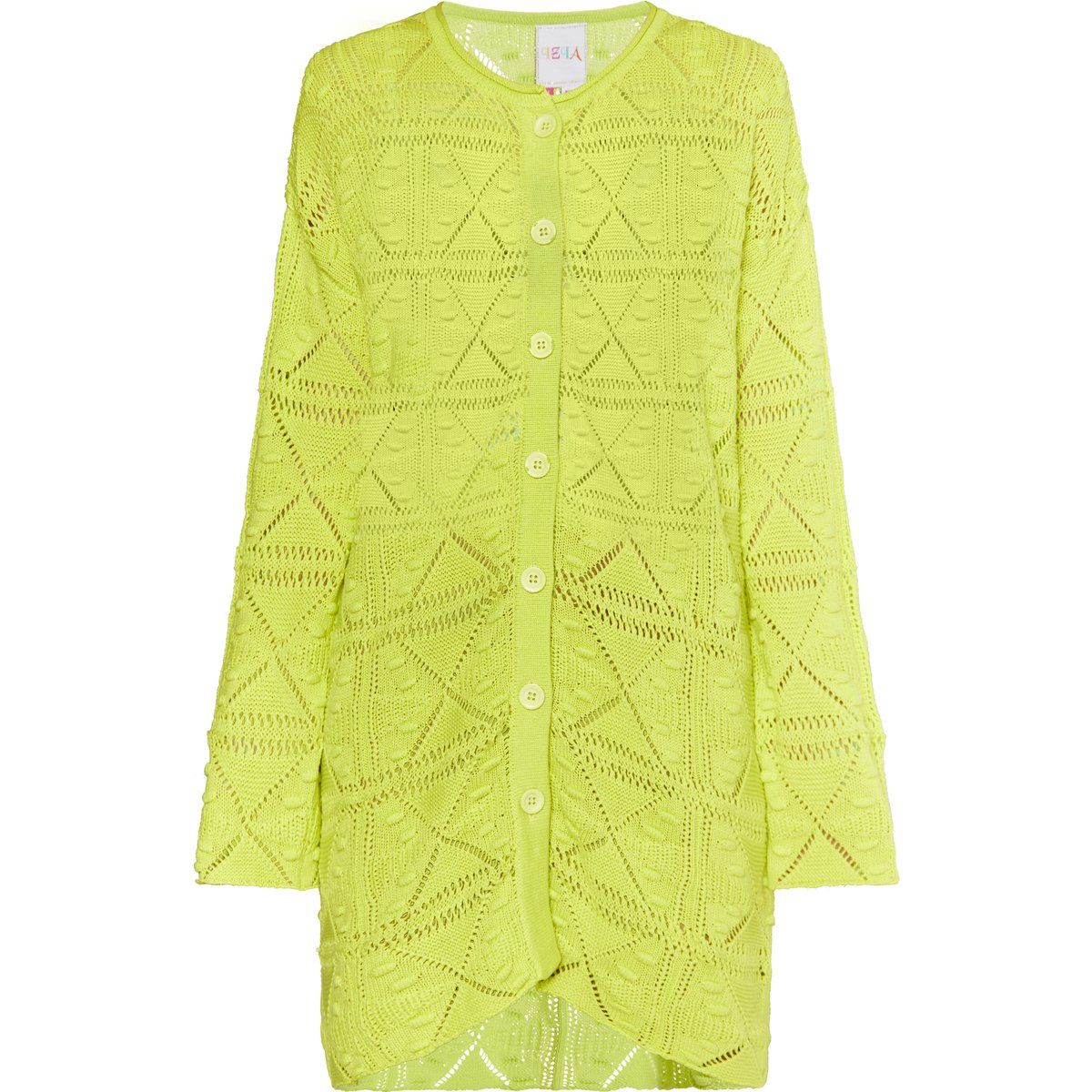 Lockerer Long-Cardigan mit Lochmuster