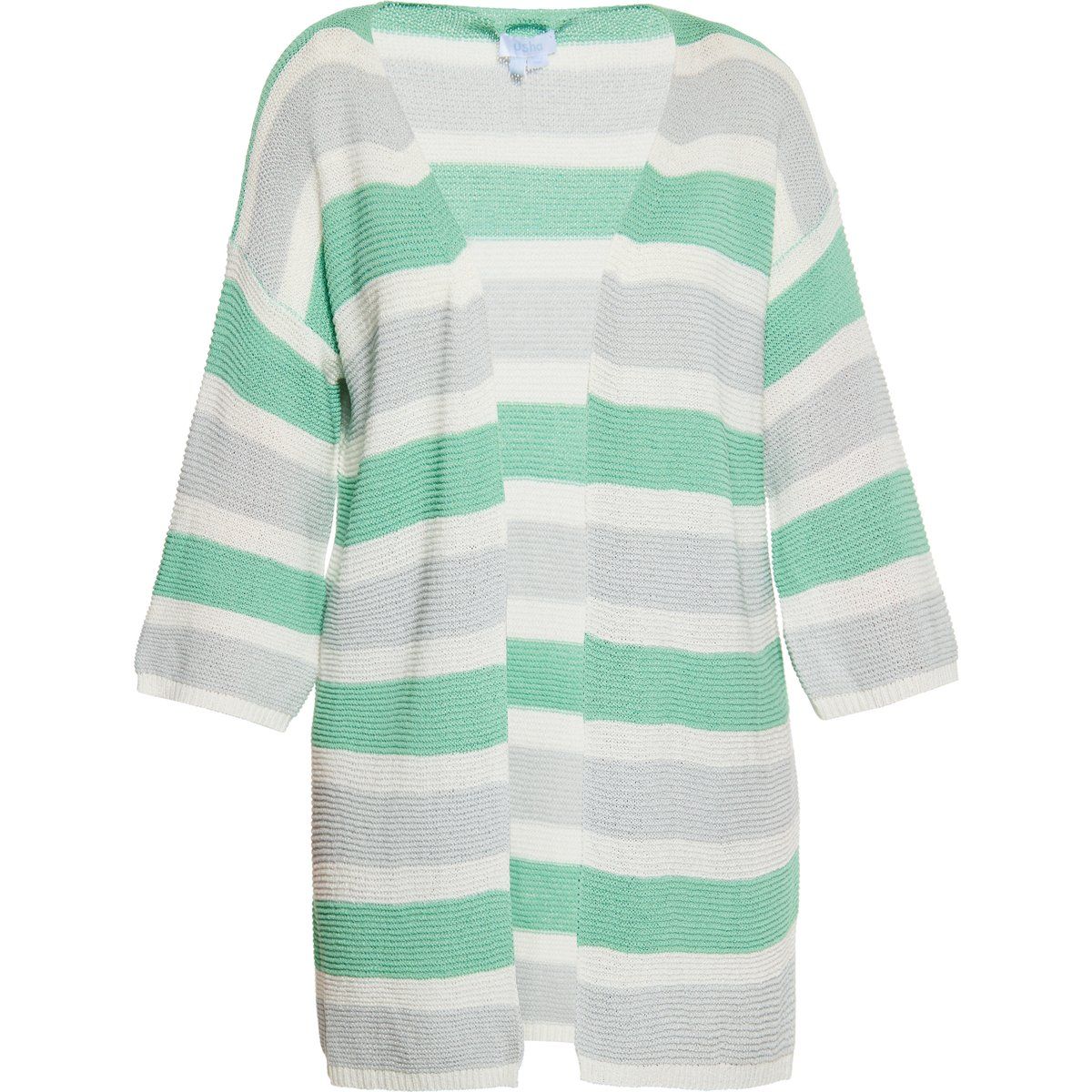 Gestreifte Strickjacke mit offener Front