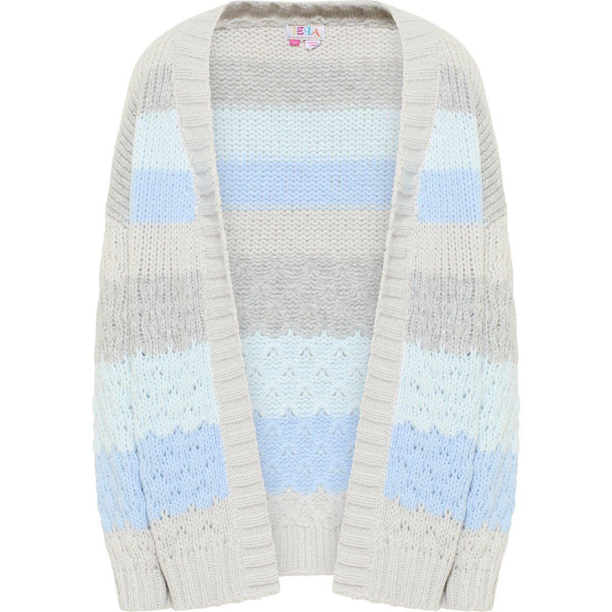 Gestreifter Oversized Grobstrick-Cardigan