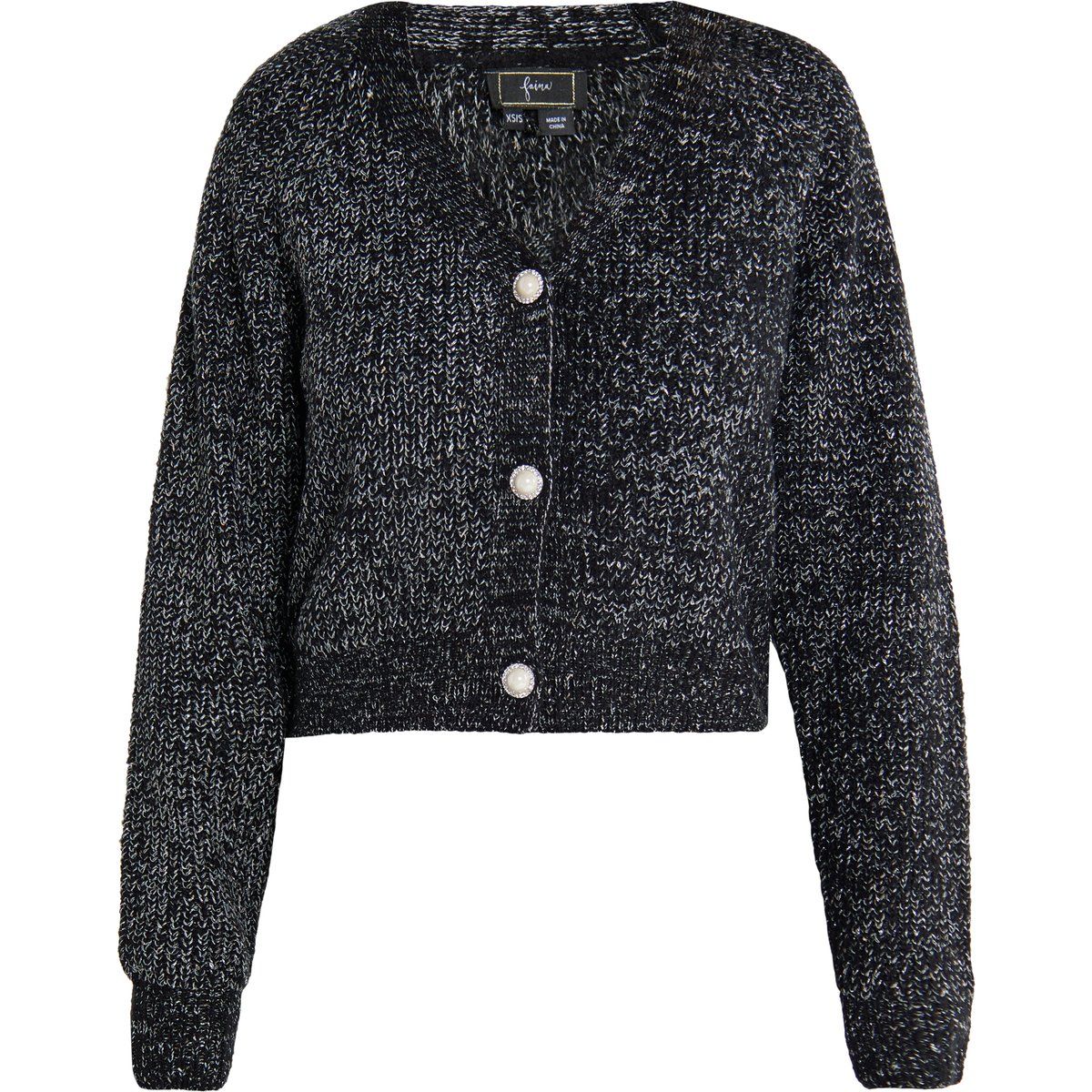 Kurzer Cardigan mit Metallic-Strick