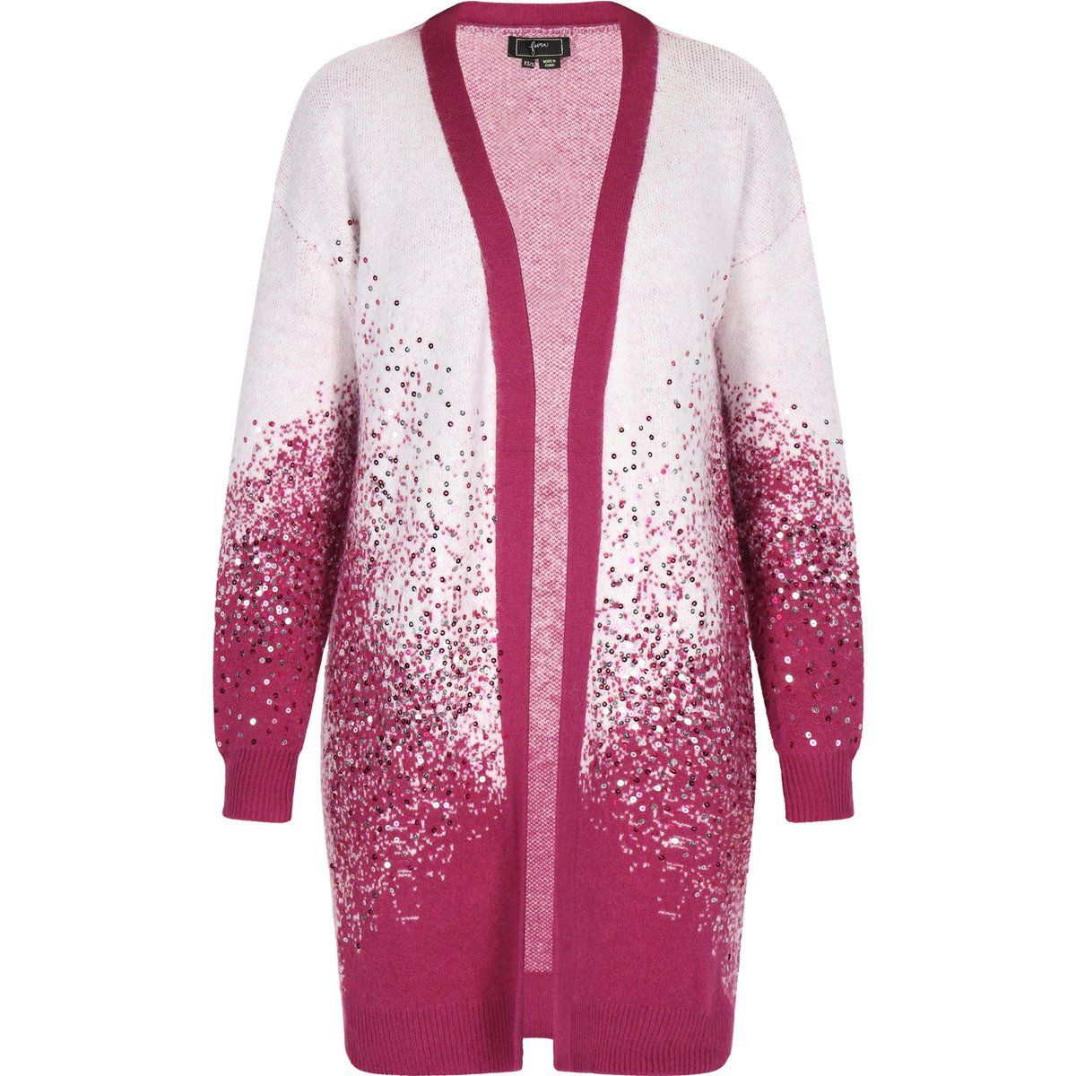 Lange Ombré-Strickjacke mit Pailletten