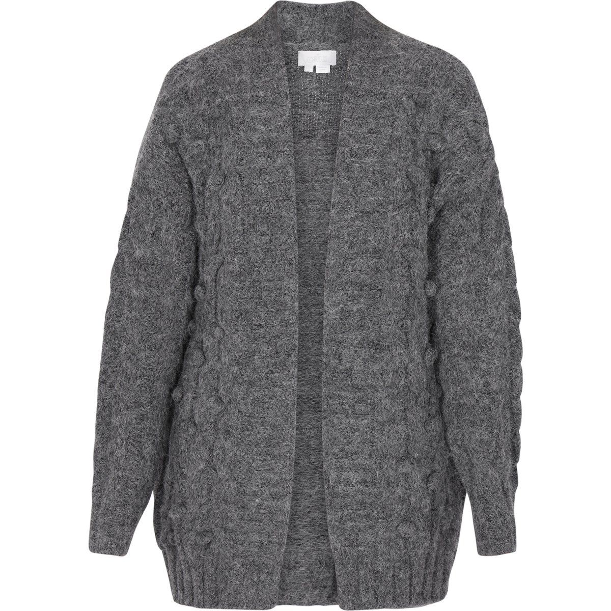 Strukturierte Strickjacke mit offener Front