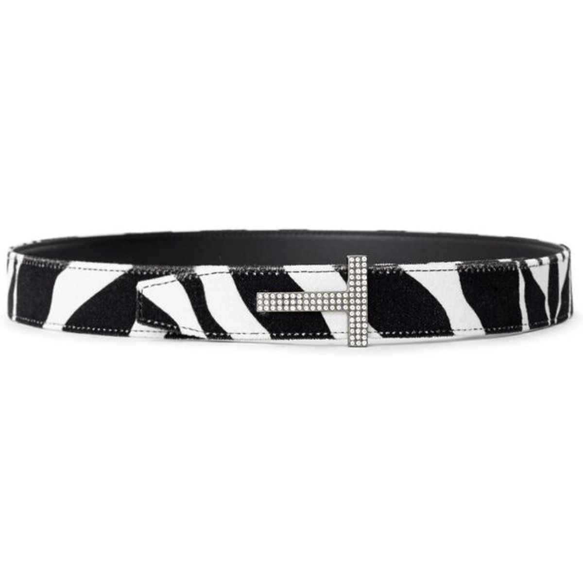 Zebra-Gürtel mit Strass-Schnalle