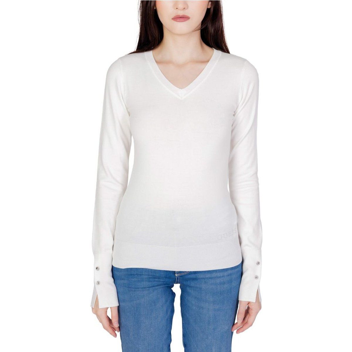 Körpernahes Stricktop mit V-Ausschnitt