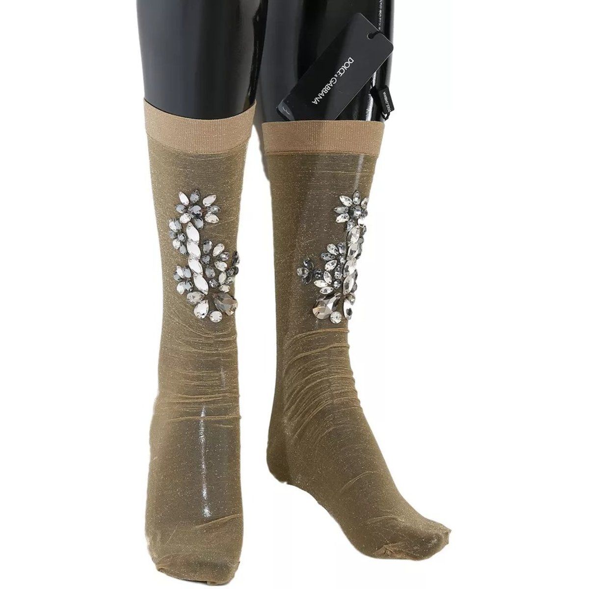 Kristallbesetzte transparente Schimmer-Socken