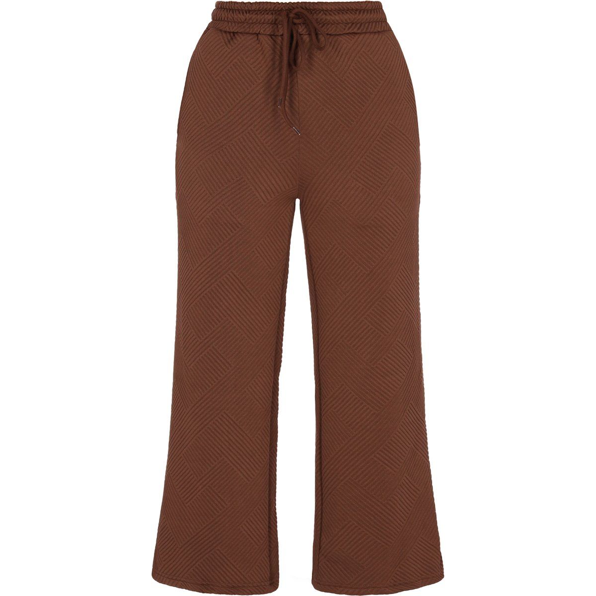 Strukturierte Strickhose mit weitem Bein