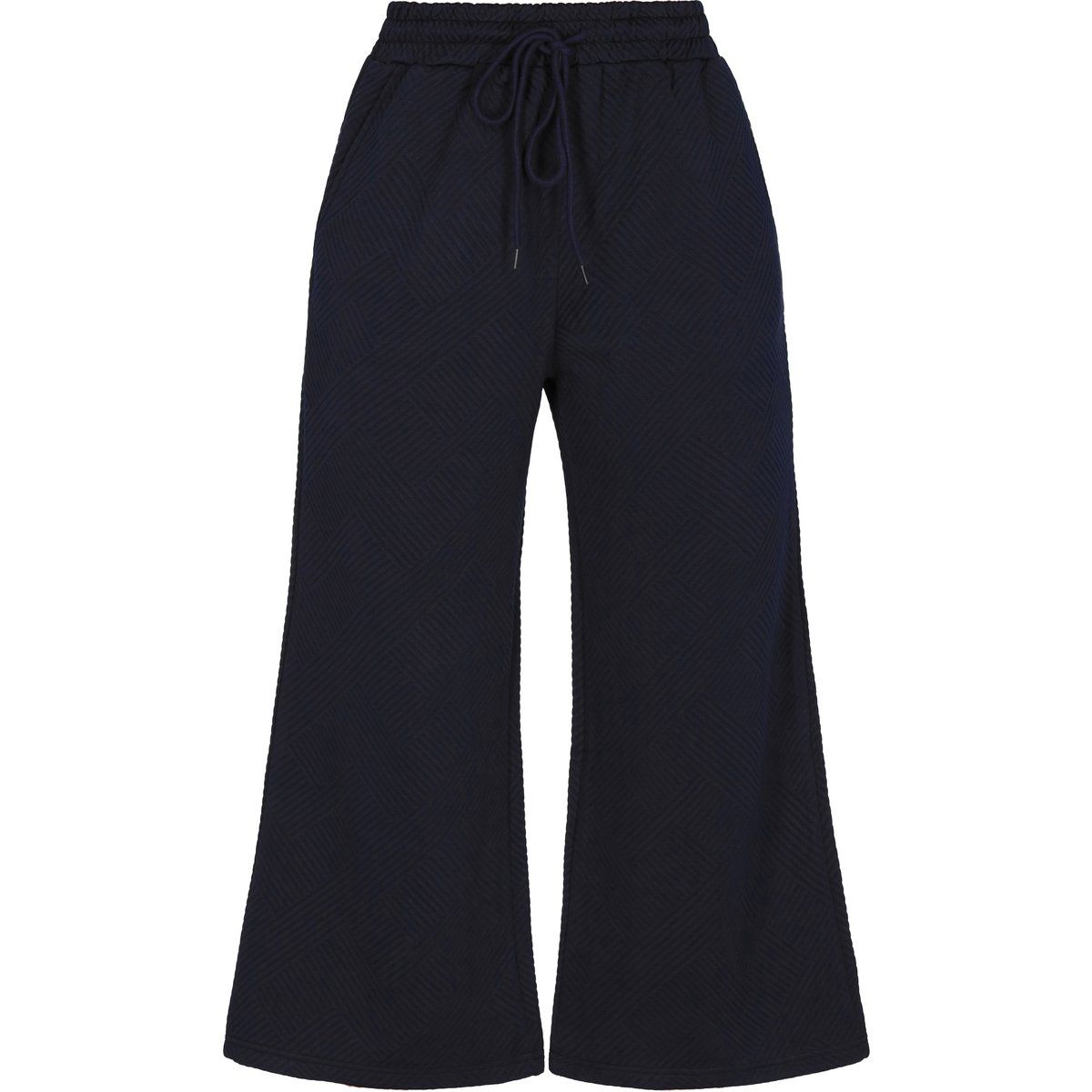 Weite Strickhose mit Strukturmuster