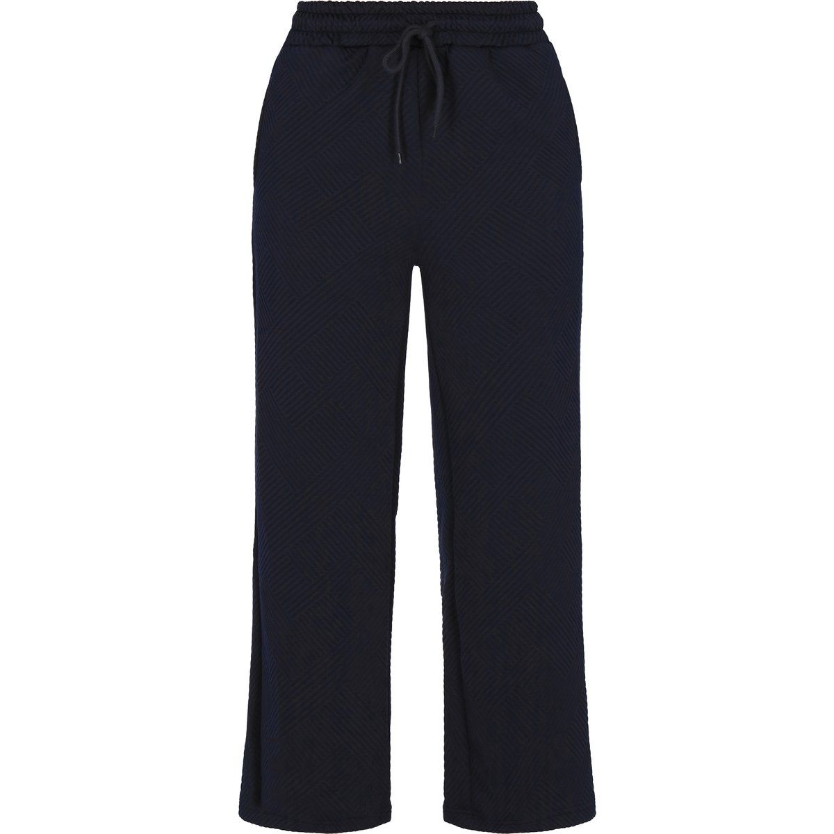Strukturierte Weitbein-Hose mit Tunnelzug