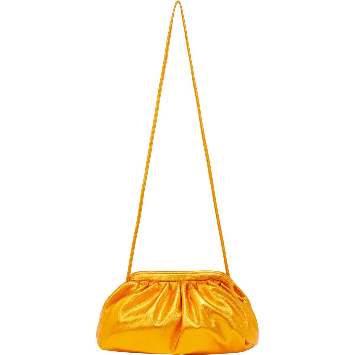 Elegante plissierte Metallic-Clutch