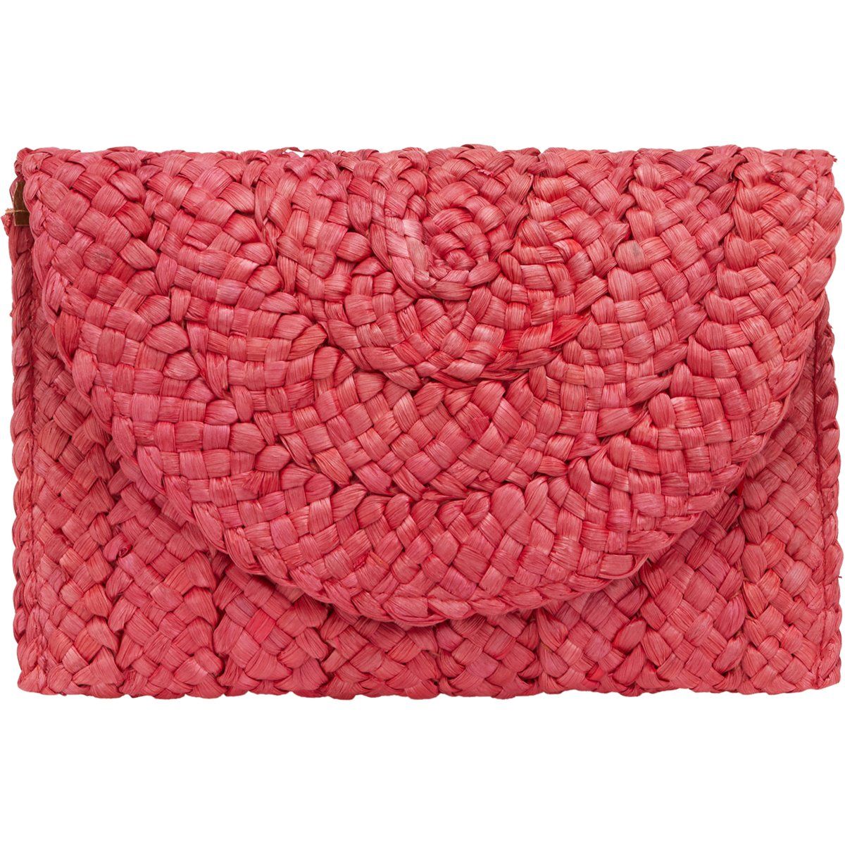 Handgeflochtene Bast-Clutch mit Umschlag