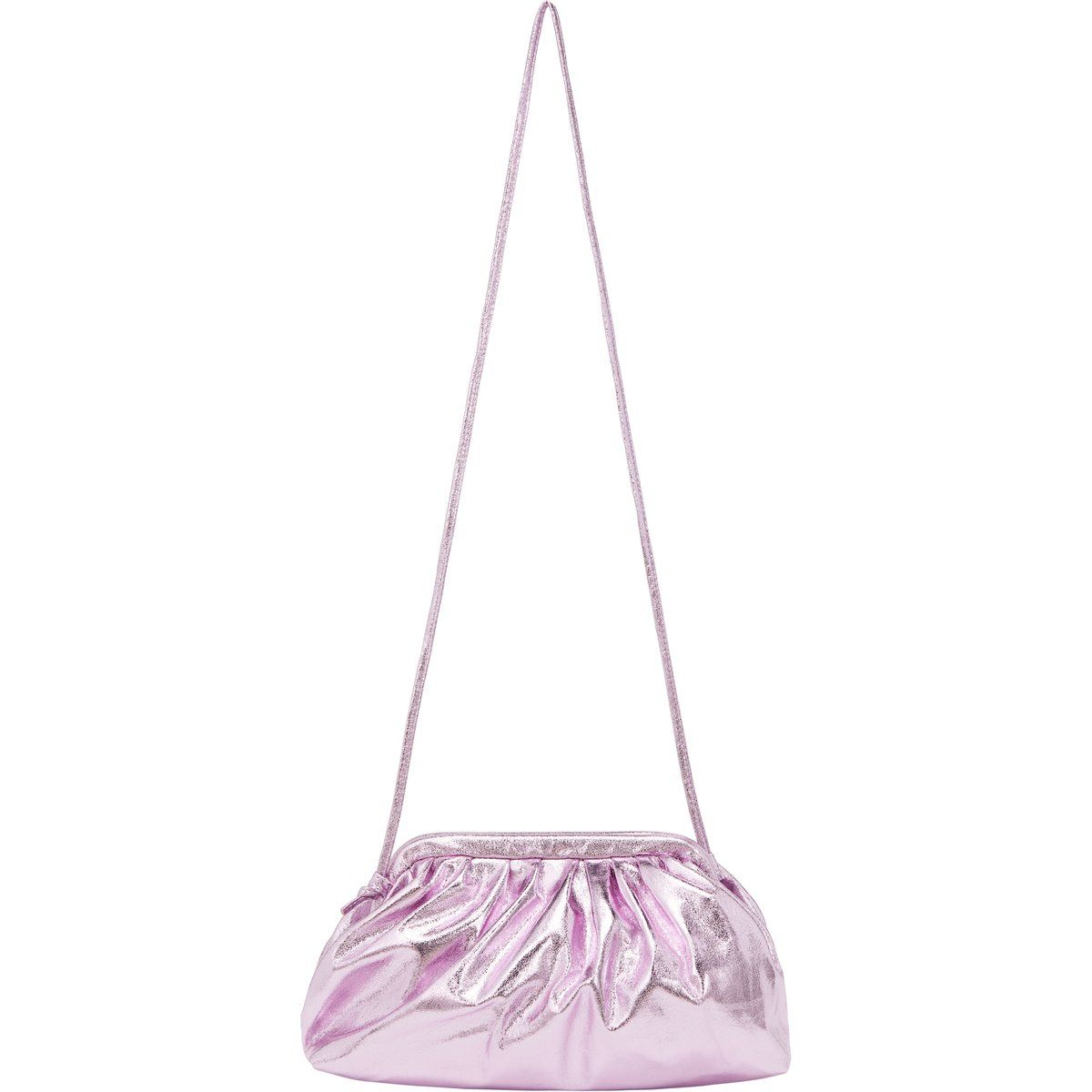 Plissierte Metallic-Pouch-Clutch