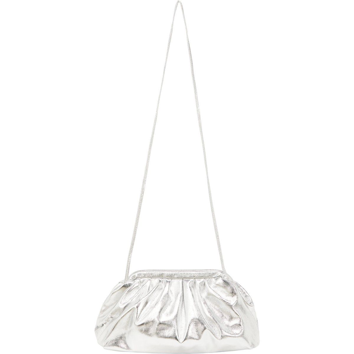 Plissierte Metallic-Clutch aus Öko-Leder