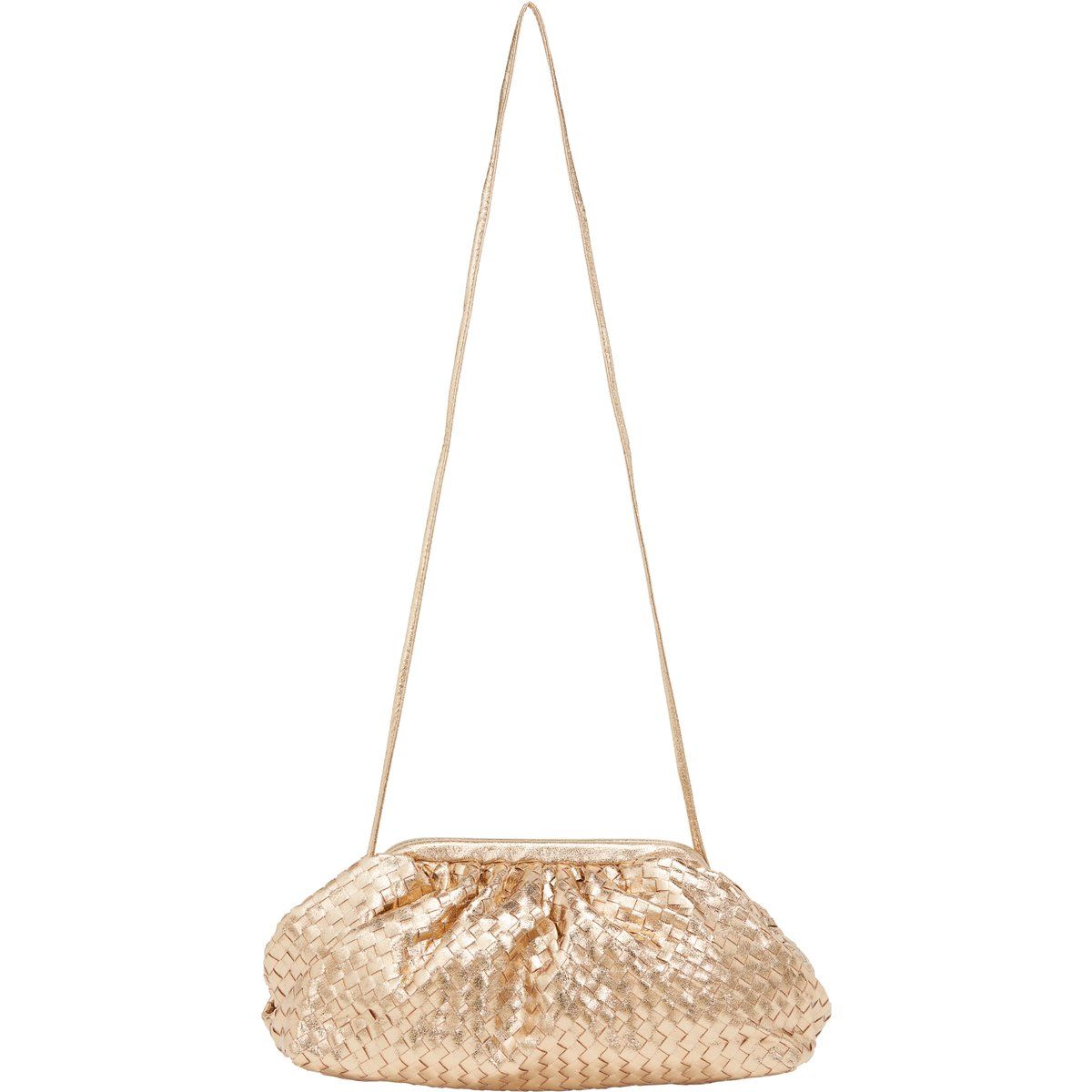 Geflochtene Metallic-Pouch-Clutch