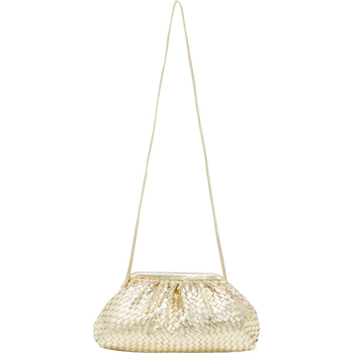 Geflochtene Metallic-Clutch mit Rahmenverschluss