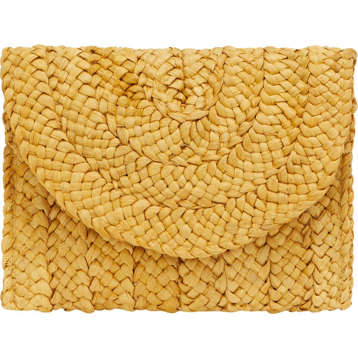 Geflochtene Stroh-Clutch mit Umschlag