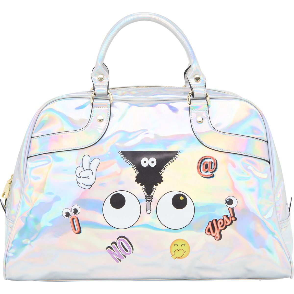 Holografische Handtasche mit Grafikmotiven