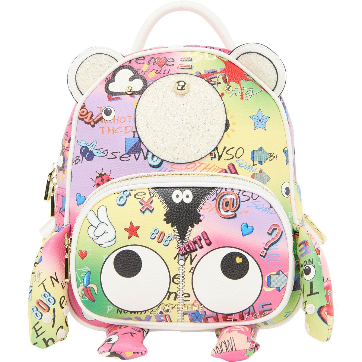 Verspielter Mini-Rucksack mit Graffiti-Print