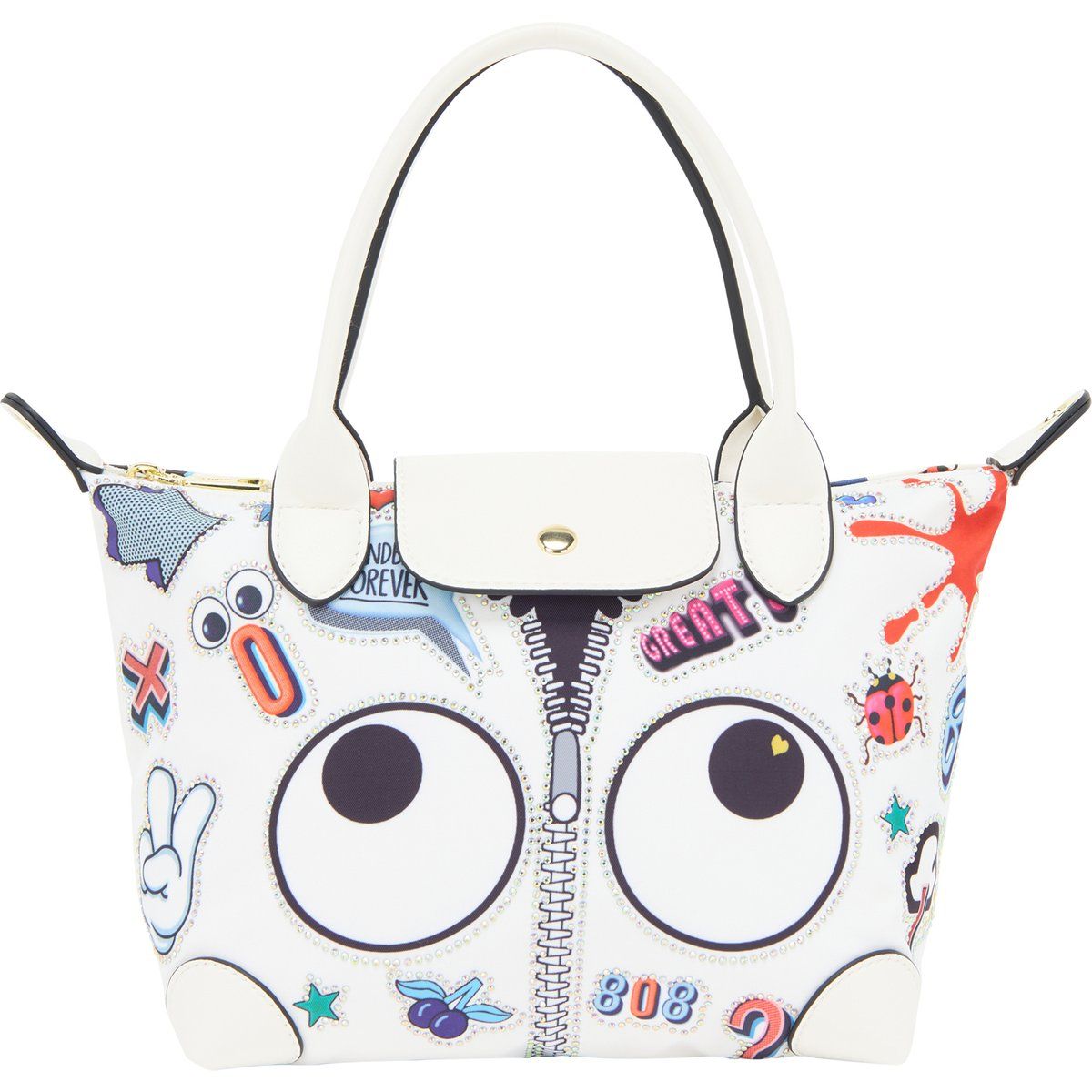 Handtasche mit Pop-Art-Augen-Grafik