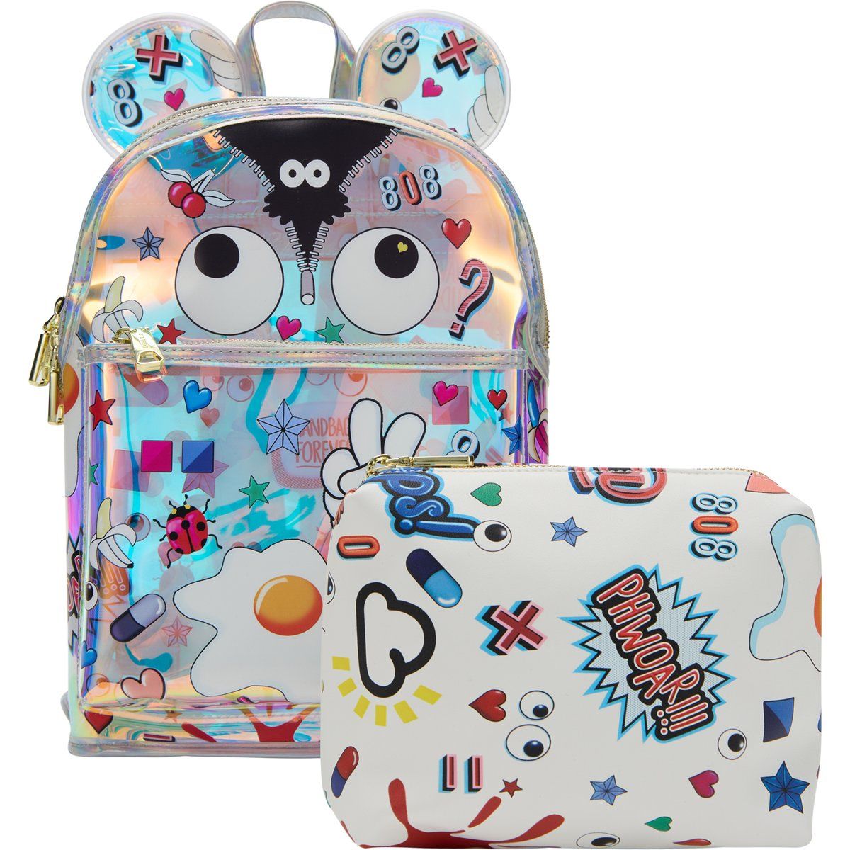 Irrisierendes Pop-Art Mini-Rucksack-Set