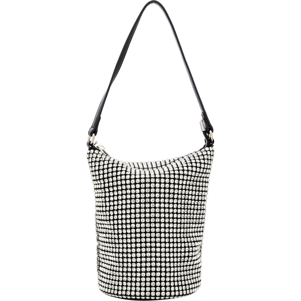 Beuteltasche mit funkelndem Kristallnetz