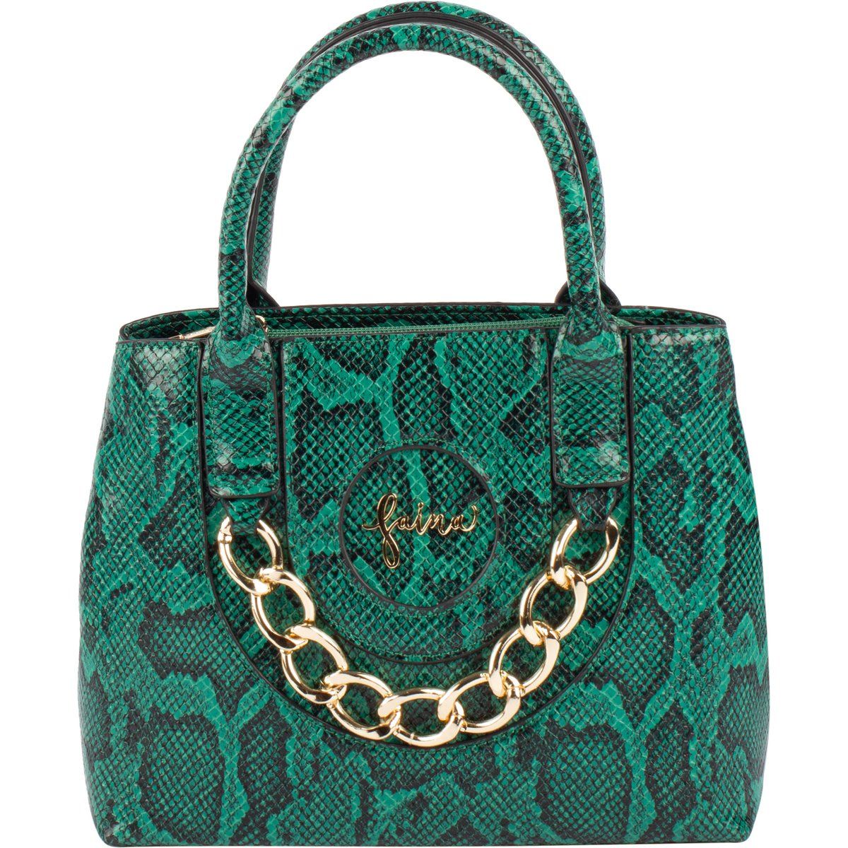 Handtasche in Schlangenoptik mit Kette