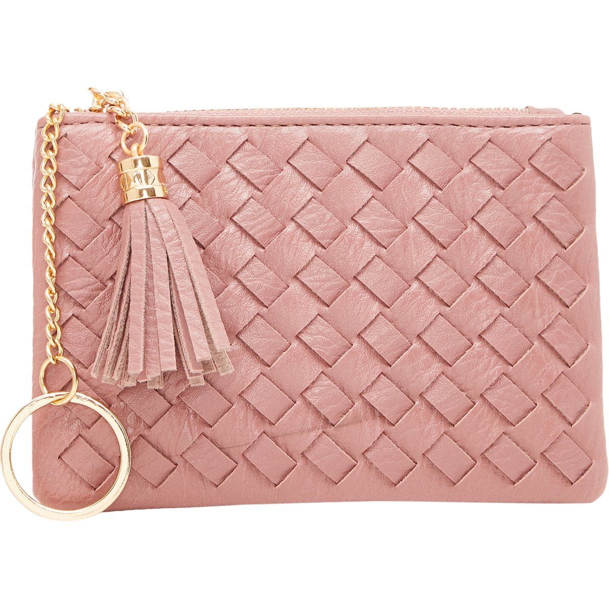 Geflochtene Kunstleder-Tasche mit Quaste