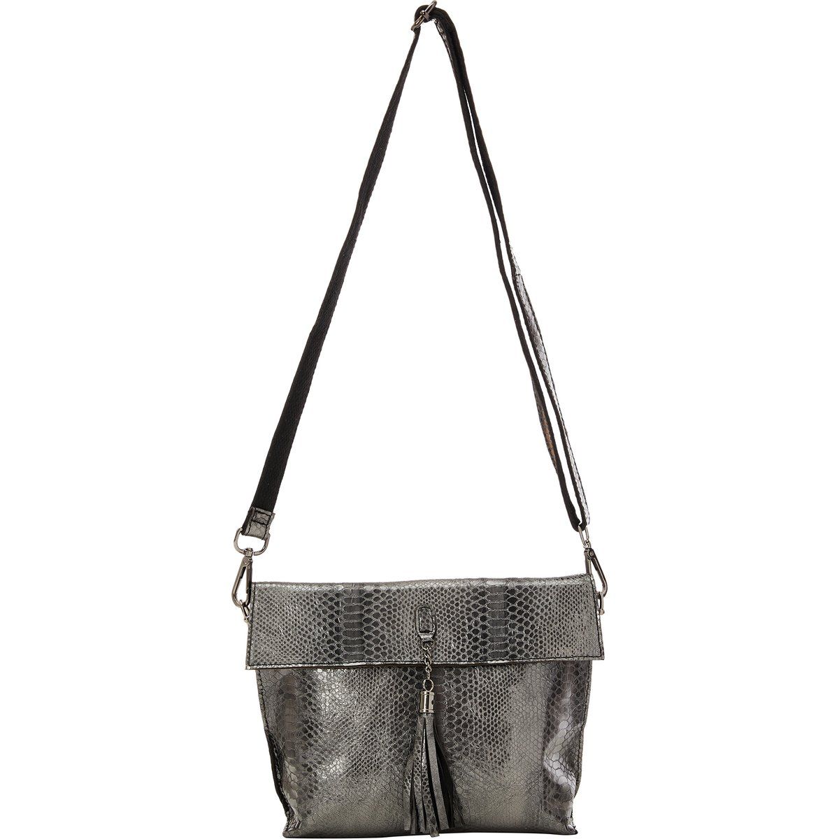 Schultertasche mit Schlangenprägung