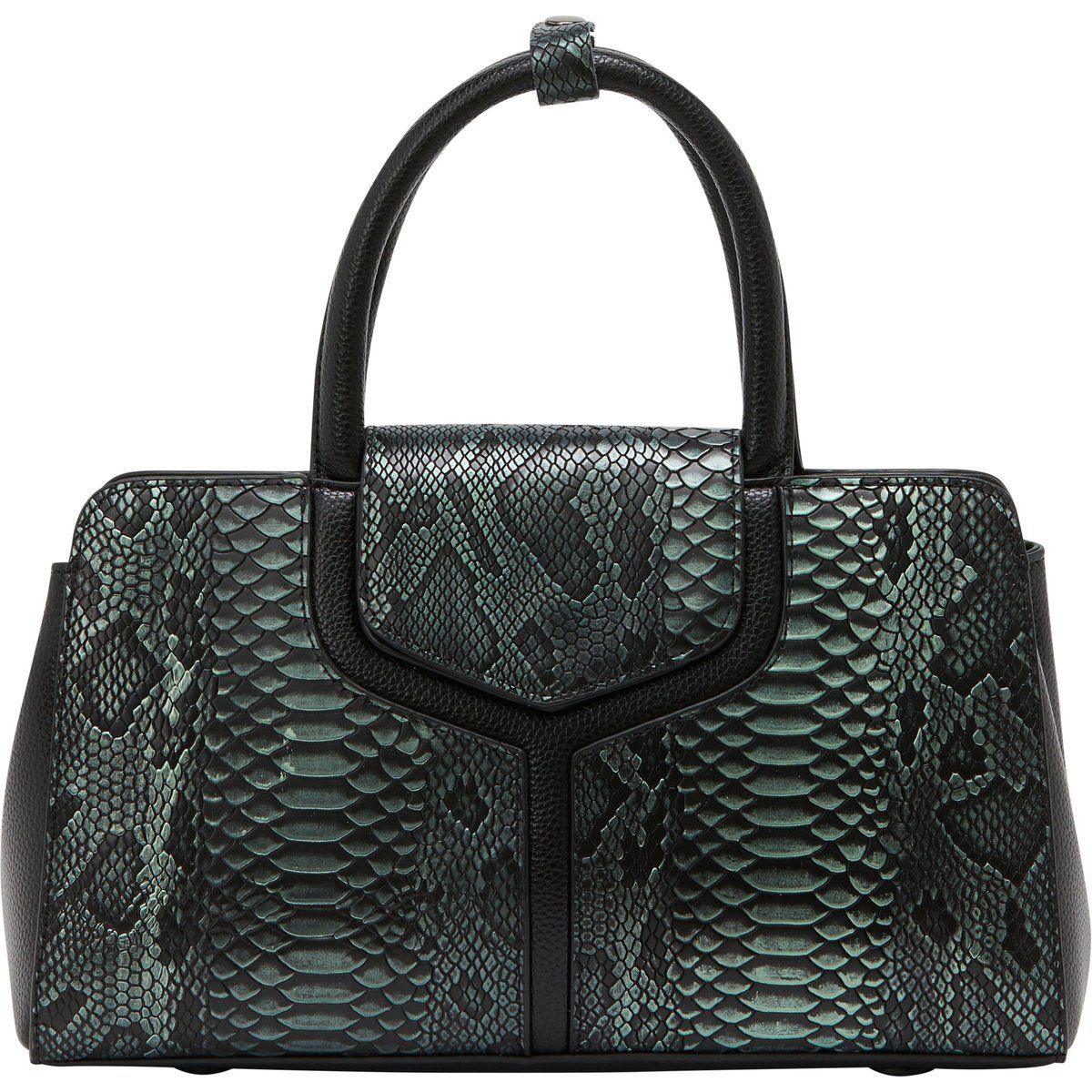 Strukturierte Handtasche mit Schlangenmuster