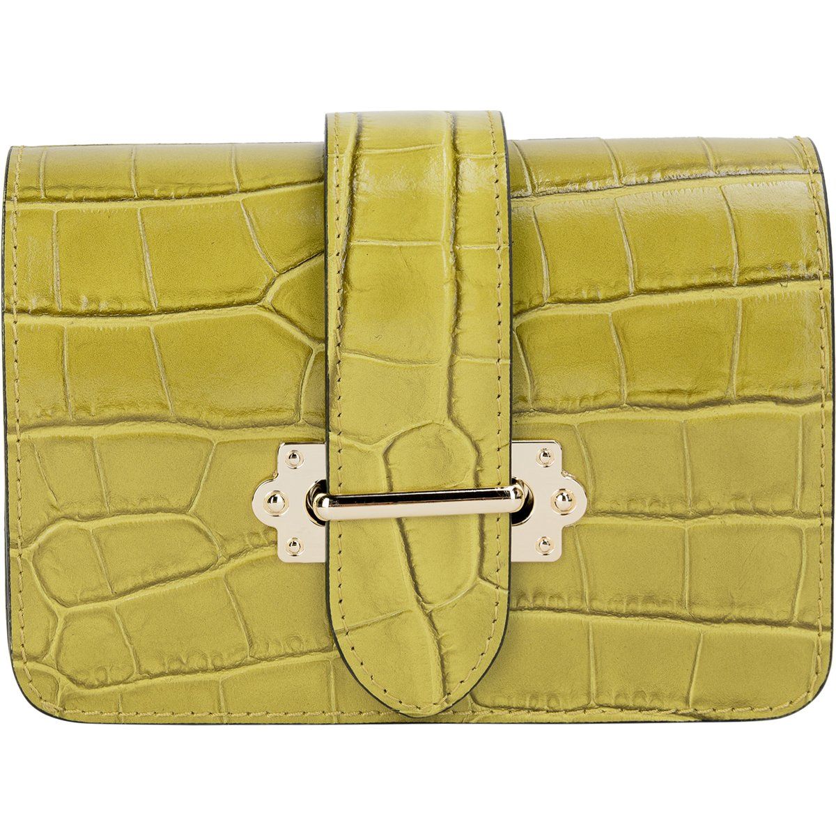 Elegante Mini-Clutch mit Kroko-Prägung