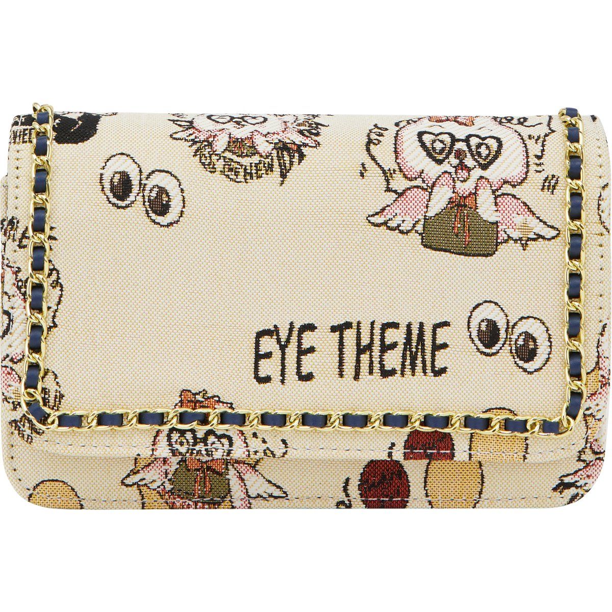 Umhängetasche mit Cartoon-Print und Kette