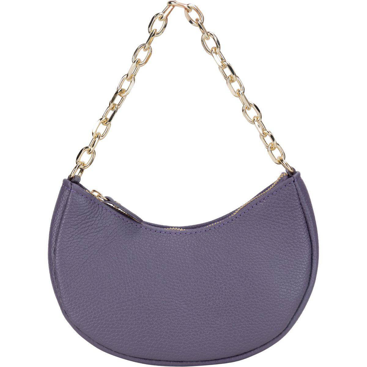 Elegante Halbmondtasche aus Narbenleder
