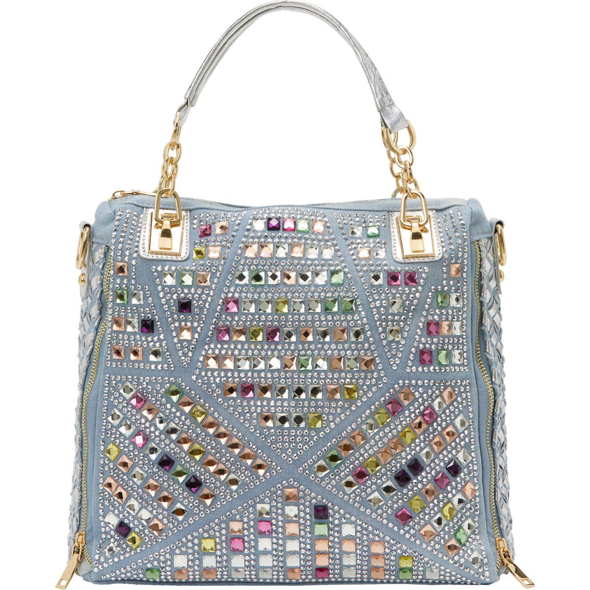 Verzierte Satchel-Tasche mit Kristallen
