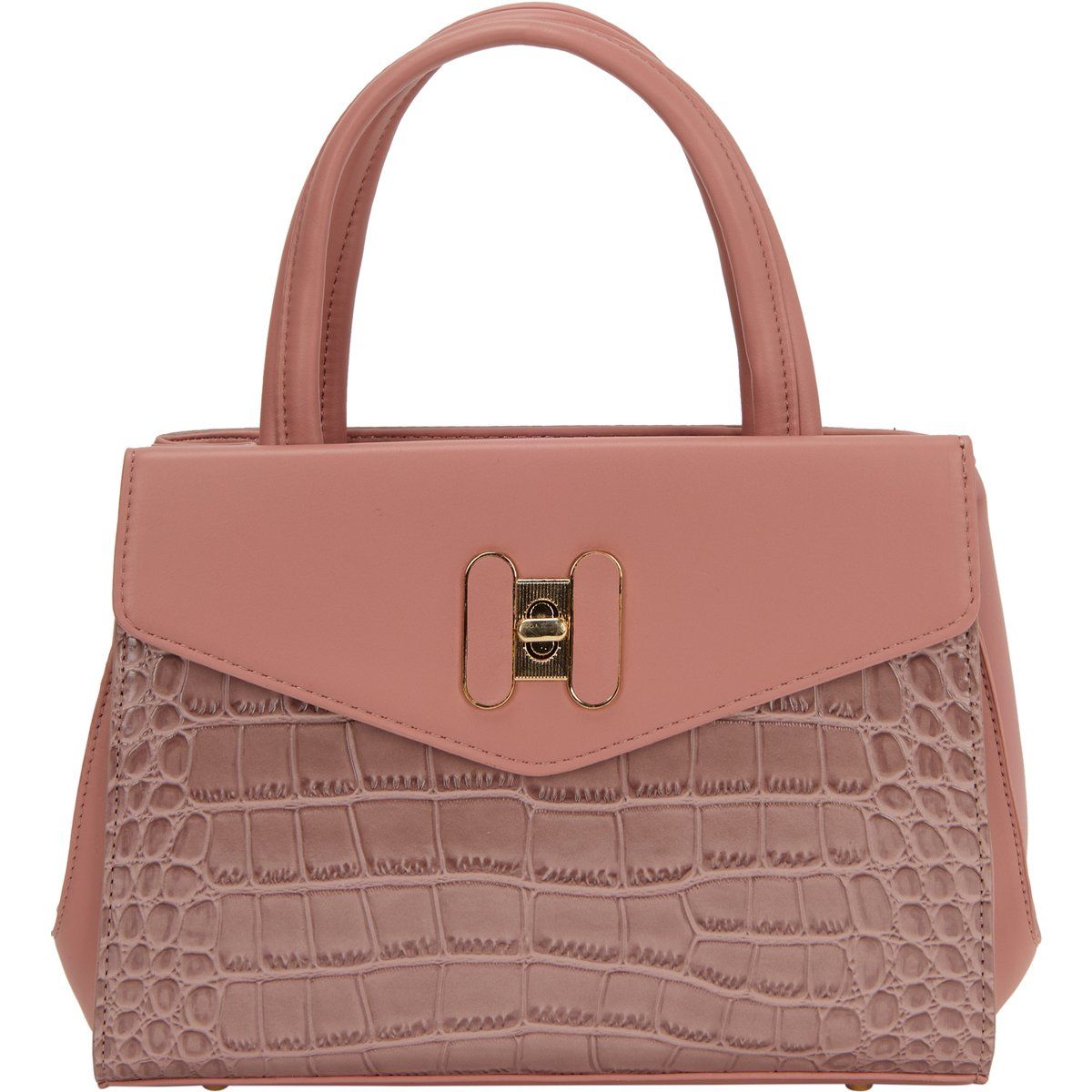 Elegante Handtasche mit Kroko-Prägung