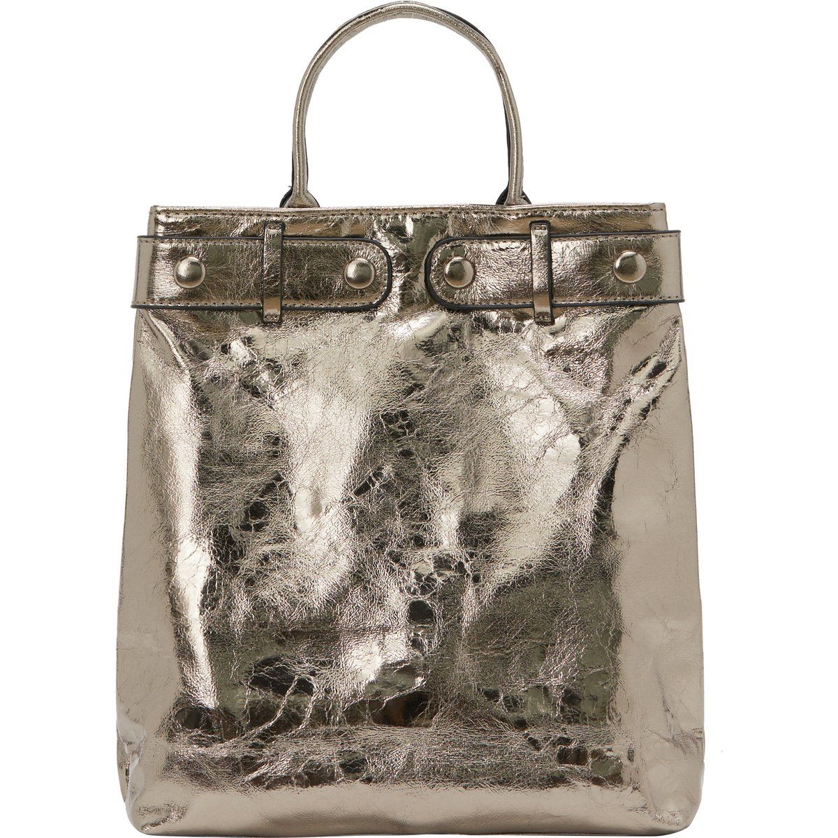 Elegante Metallic-Handtasche in Trapezform