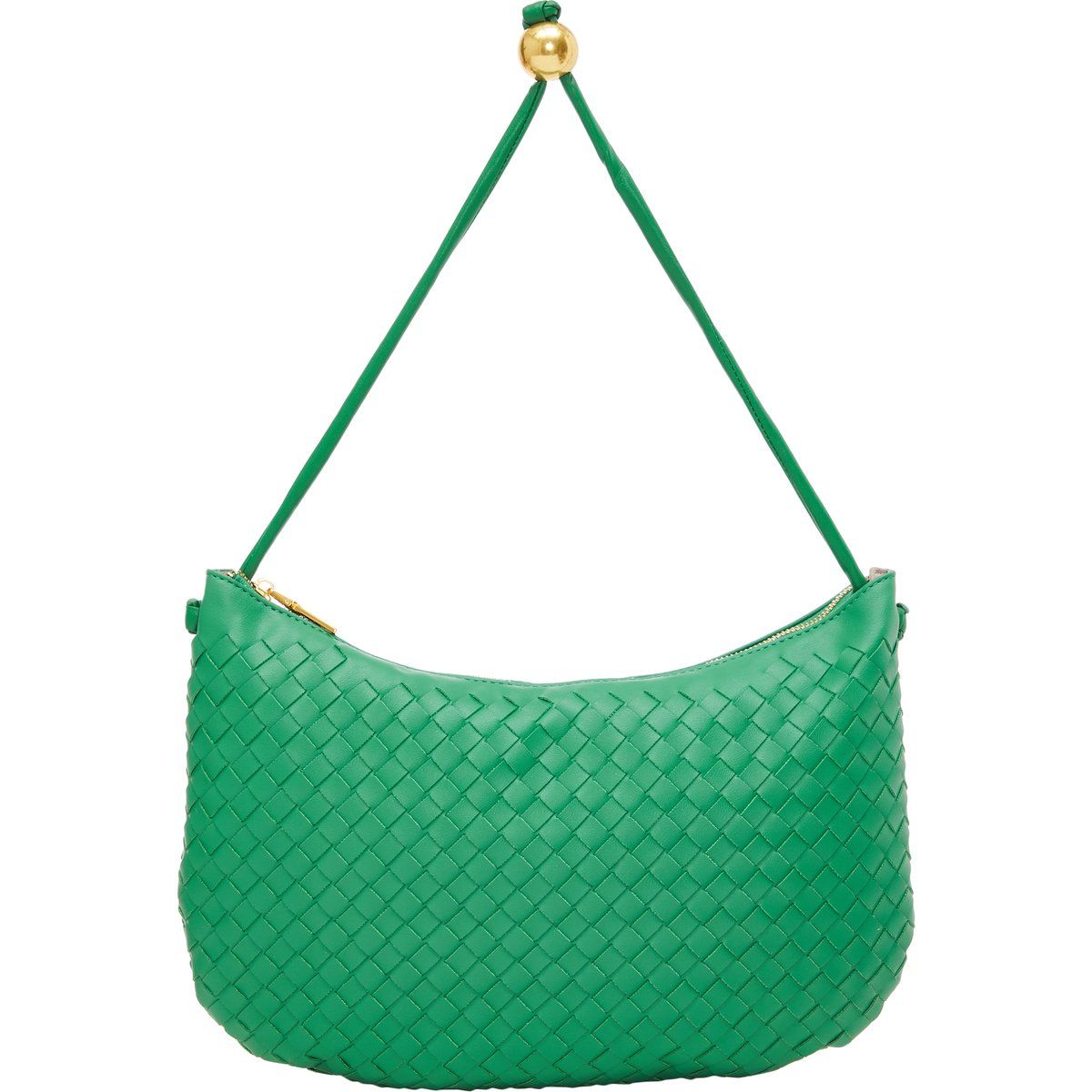 Geflochtene Schultertasche in Halbmondform