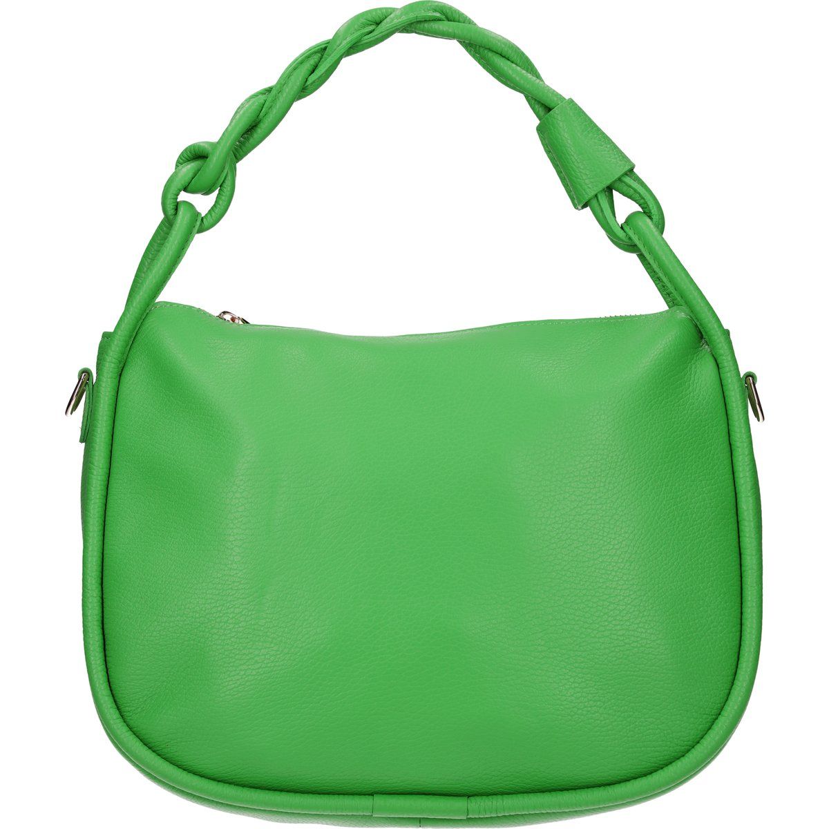 Strukturierte Halbmond-Tasche mit Flechthenkel