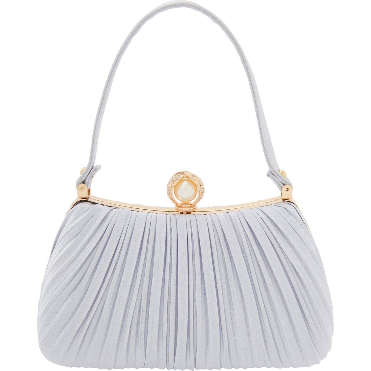 Plissierte Trapez-Minaudière Handtasche
