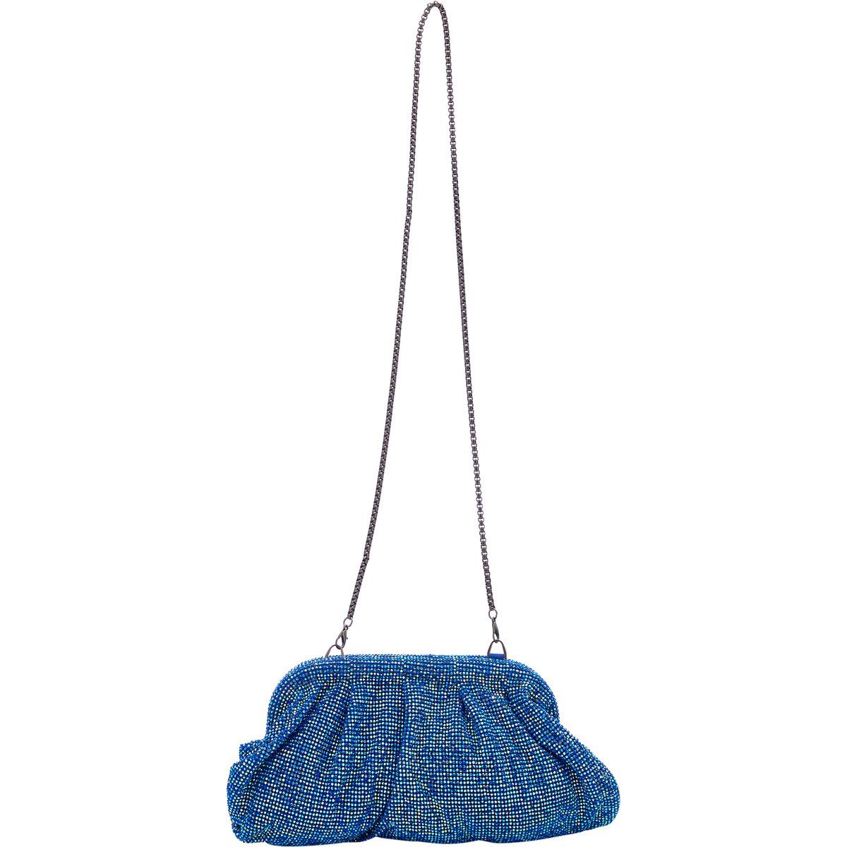 Schimmernde Strass-Clutch mit Raffung