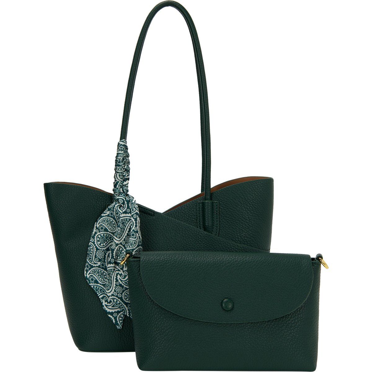 Elegantes strukturiertes 2-in-1 Handtaschen-Set