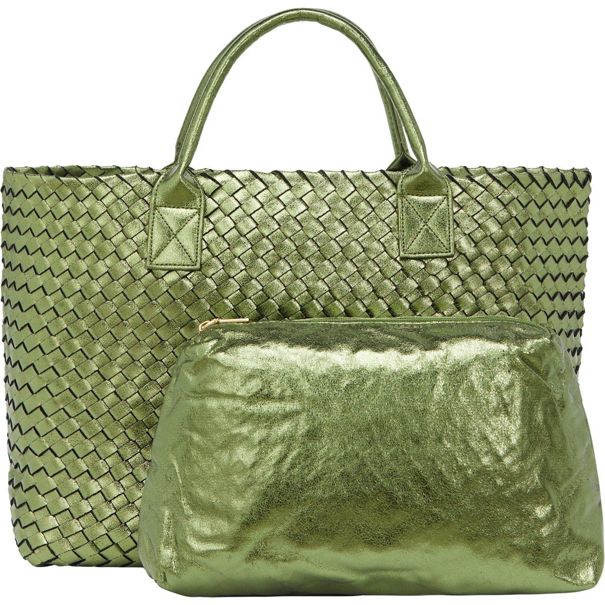 Gewebtes Metallic-Shopper-Set