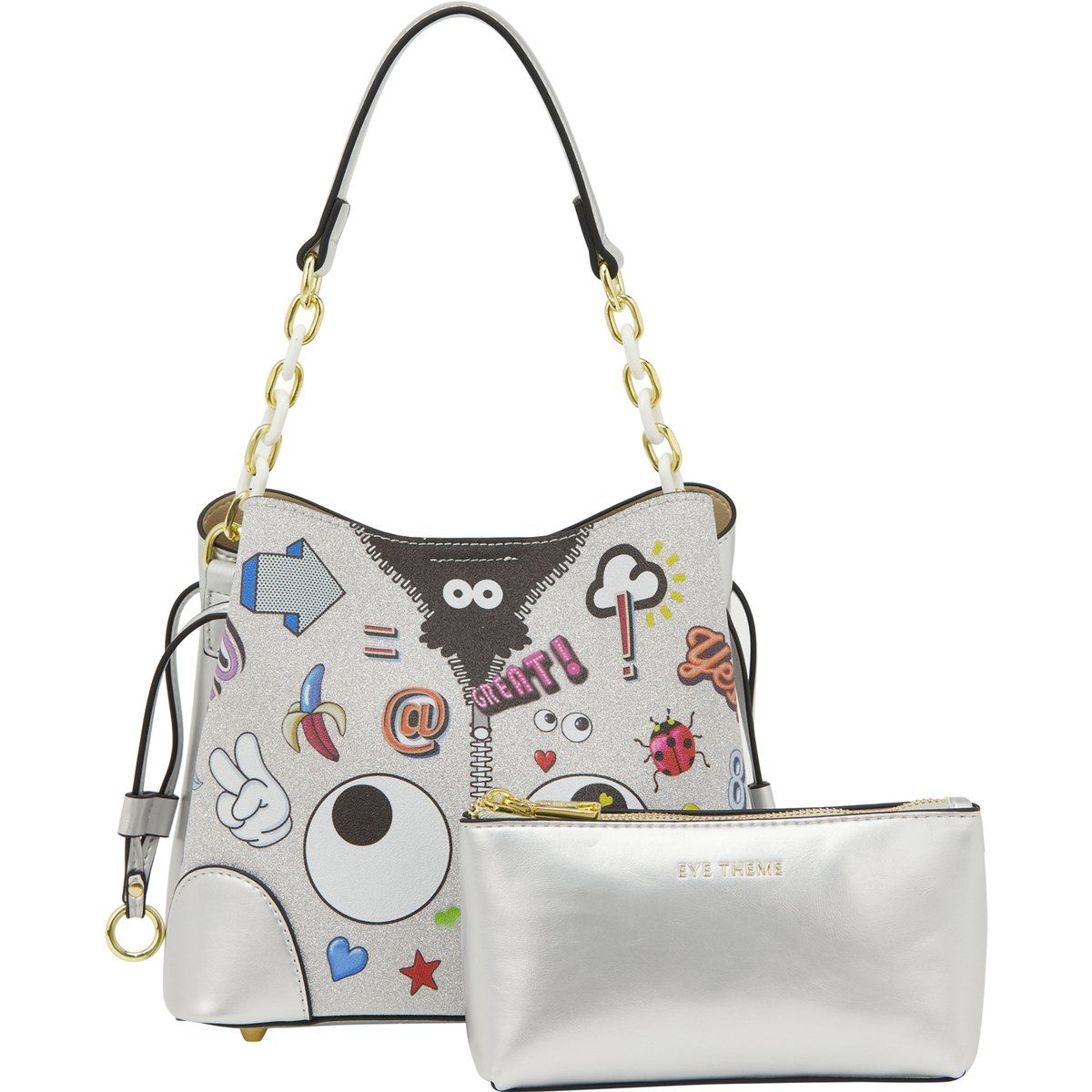 Verspieltes Tragetaschen-Set mit Print