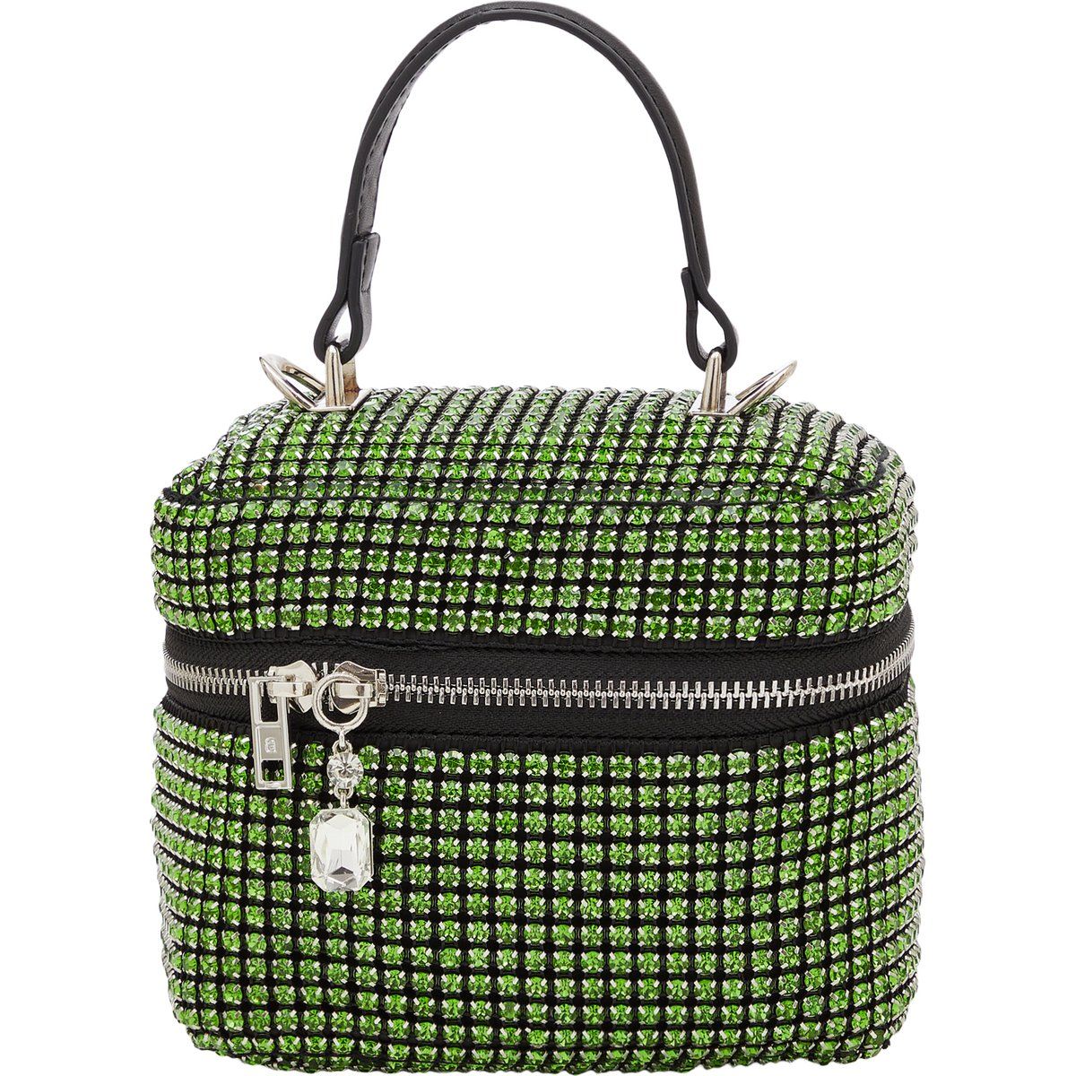 Box-Handtasche mit Strassbesatz