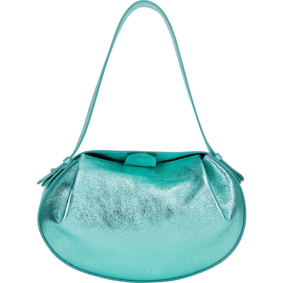 Halbrunde Handtasche in Metallic-Optik