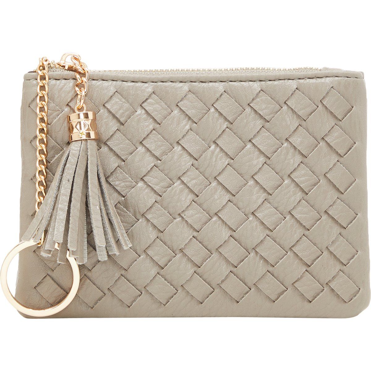 Geflochtene Kunstleder-Tasche mit Quaste