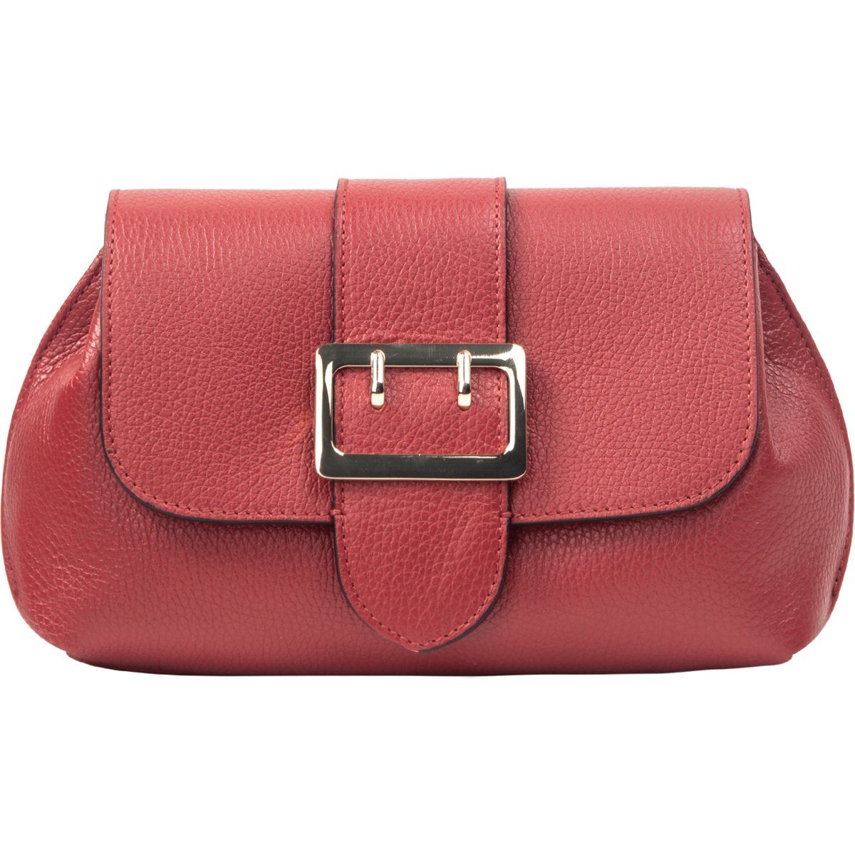 Leder-Umhängetasche mit dekorativer Schnalle