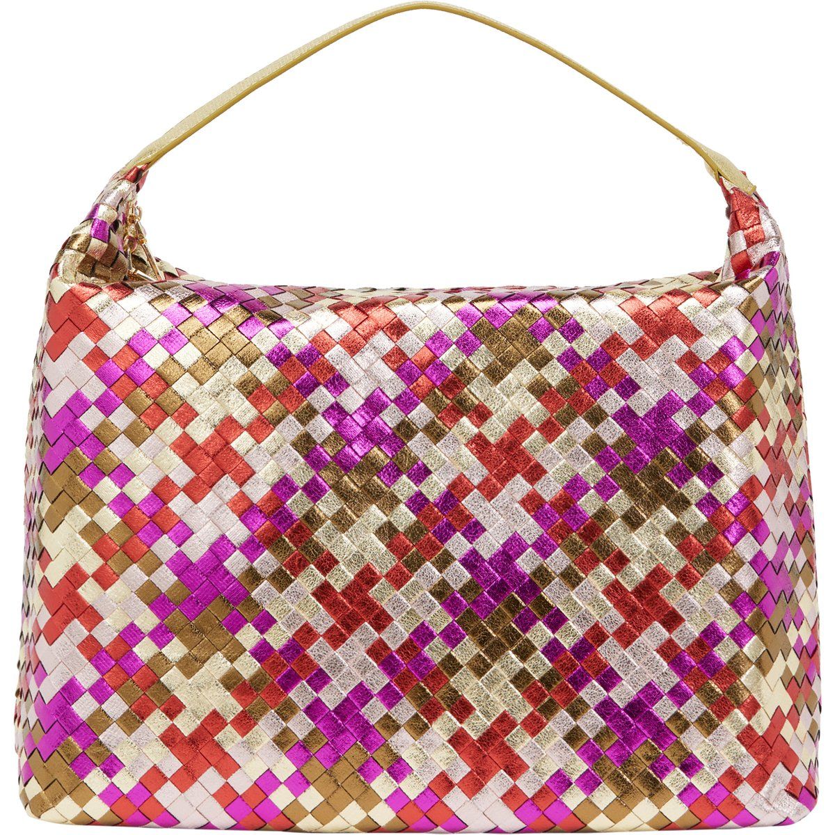 Geflochtene Metallic Trapez-Hobo-Tasche