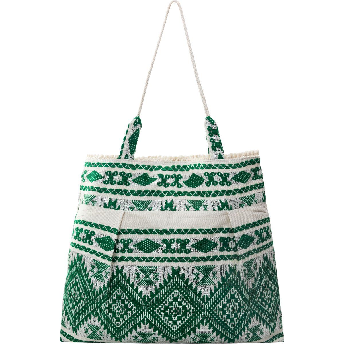 Gewebte Boho-Tragetasche mit Ethno-Muster