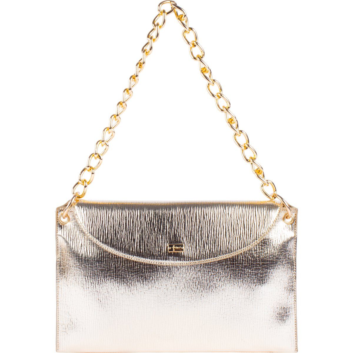 Elegante geriffelte Metallic Abendclutch