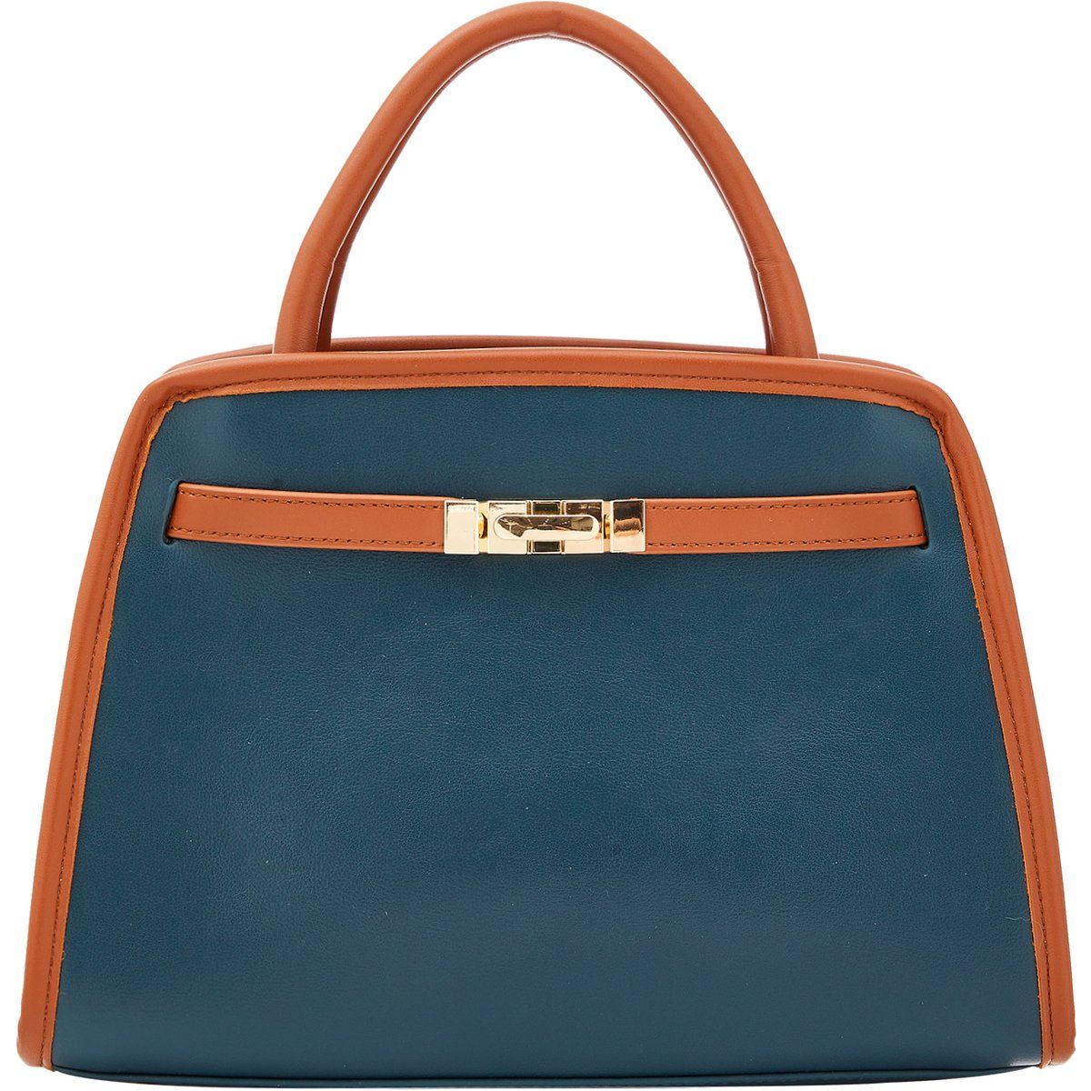 Elegante Trapez-Handtasche mit Kontrastbesatz