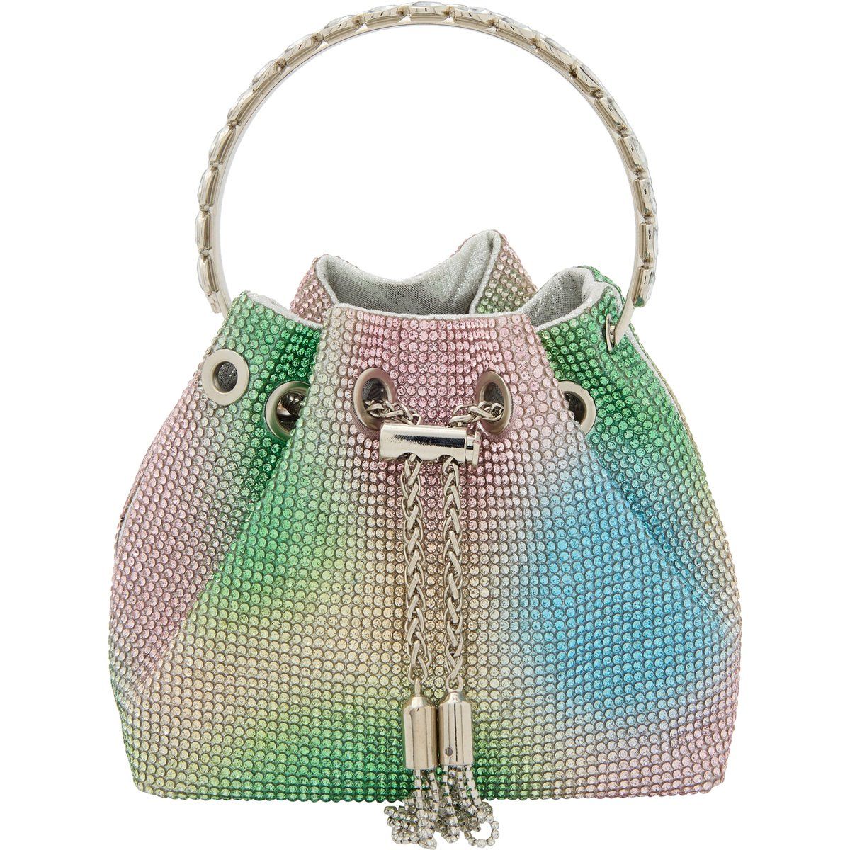 Kristallbesetzte Beuteltasche mit Farbverlauf